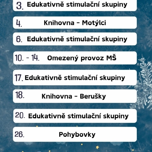 Měsíční plán na únor