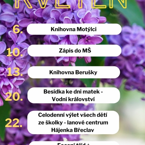 Měsíční plán na květen 