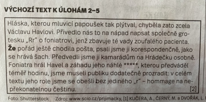 Český jazyk a literatura 30. 3. 2020–3. 4. 2020 - 2