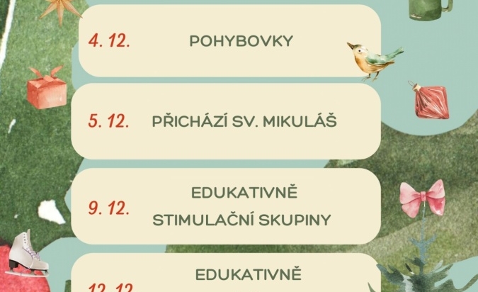 Měsíční plán na prosinec