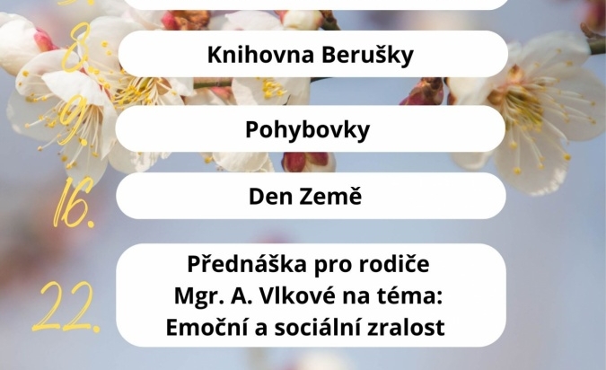Měsíční plán na duben 